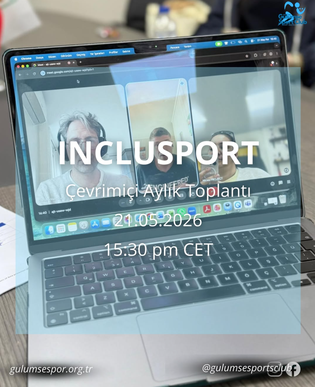 INCLUSPORT projesi kapsamında çevrim içi toplantı gerçekleştirildi.